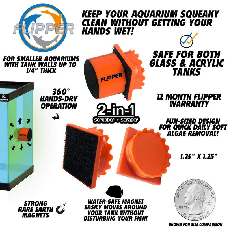 [Australia] - FL!PPER Flipper Pico 2 in 1 Magnetic Algae Scrubber Scraper Aquarium Tank Cleaner 