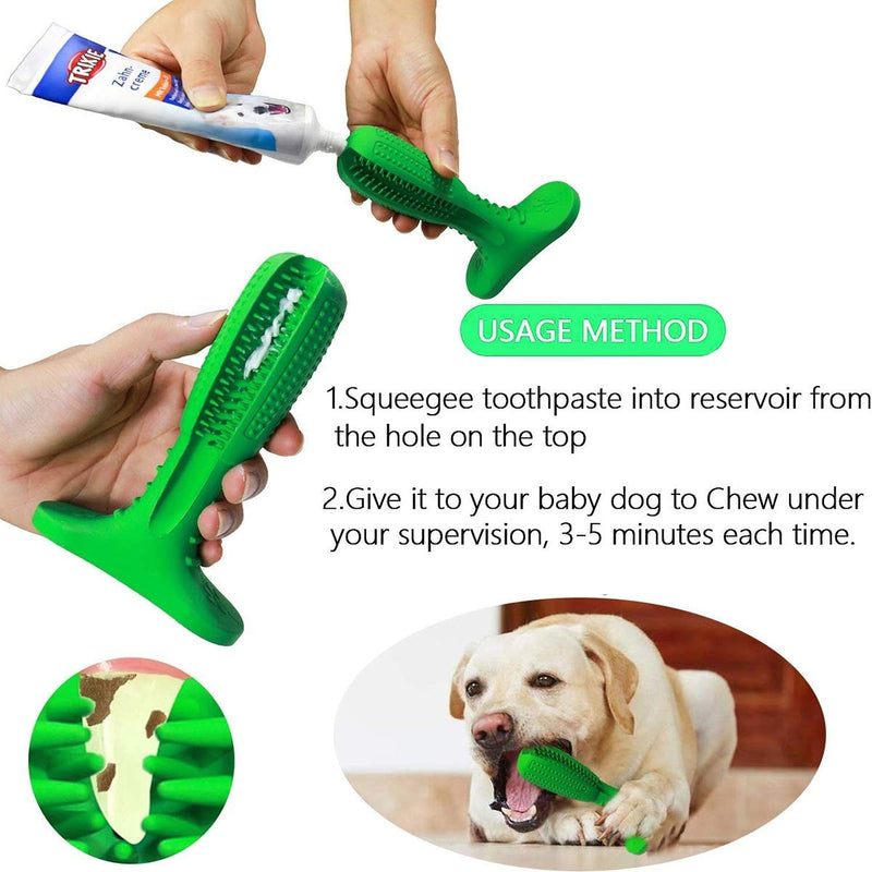 BDUK Dog Toy Dog Toothbrush Stick Dog Chew Toys Bite Resistant Nontoxic Natural Rubber Puppy Dental Care Brushing Effective Doggy Teeth Cleaning interactive Massager for Medium Dogs Pets,(Green) - PawsPlanet Australia