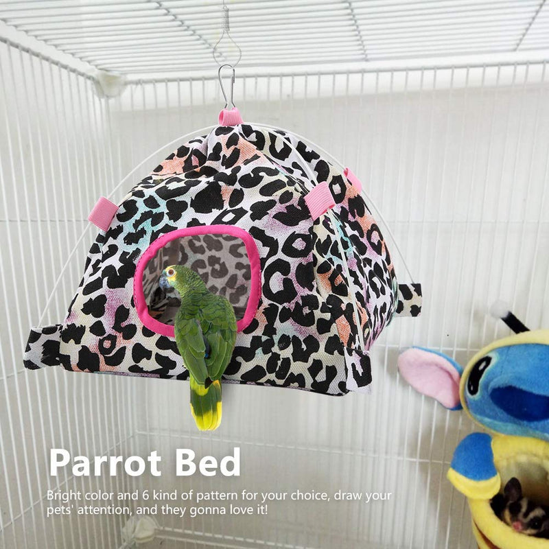 [Australia] - Sheens Bird Hammock, Cartoon Plush Snuggle Happy Hut Tent Bed with Coral Mat for Pet Birds Parrot Small Animals Cage Decor Cow 