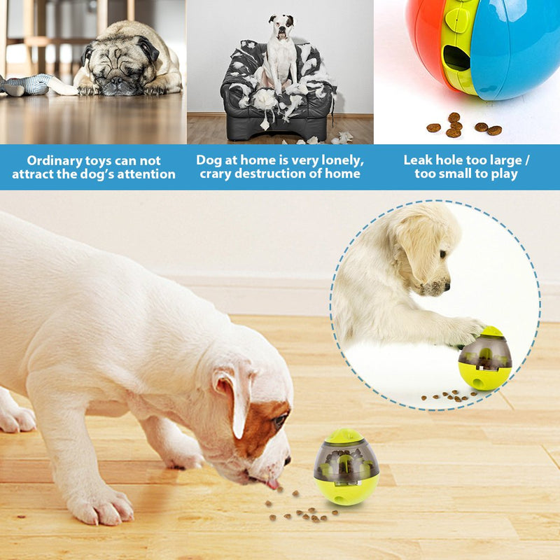 Dog Food Ball, Lesfit Pet Food Dispenser Toys IQ Treat Interactive Feeder Balls Smart Puzzle Toy for Dogs and Cats (Green) - PawsPlanet Australia