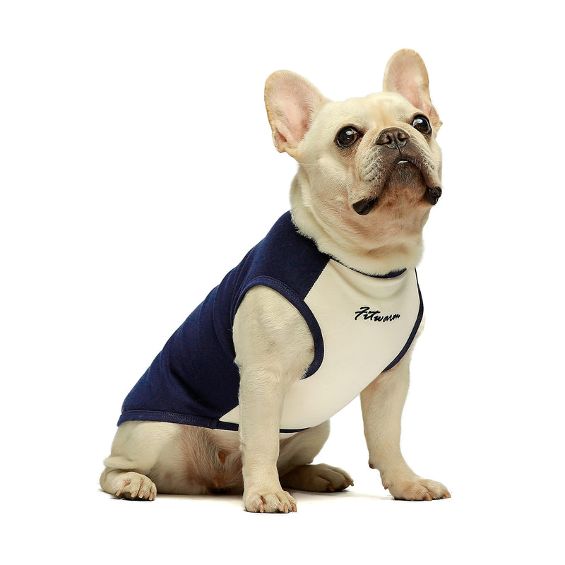 Fitwarm 100% Cotton Embroideried Dog Shirts T Shirt Pet Clothes Puppy Tee Cat Vest Doggie Top X-Small Blue - PawsPlanet Australia