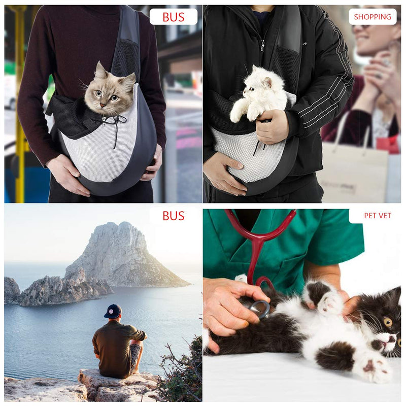 [Australia] - Zero Zoo Pet Dog Carrier Slings, Breathable Mesh Travelling Pet Hands, Zipper Anti-Pinch Hair Design, Adjustable Padded Strap Tote Dog and Cat Carrier Bag S/5lbs 