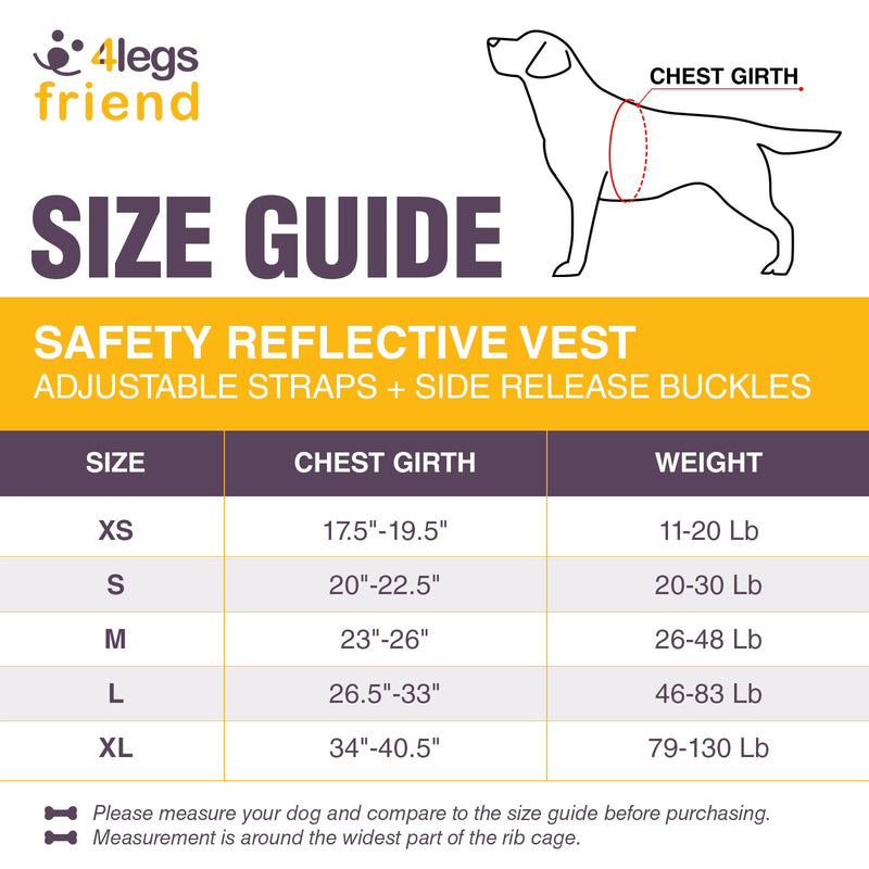 Orange Dog Safety Reflective lightweight vest with Leash Hole 5 Sizes - Snap Lock Buckle straps, High Visibility for Outdoor Activity Day and Night, Keep your dog Safe from Cars & Hunting Accidents Orange X-Small - PawsPlanet Australia