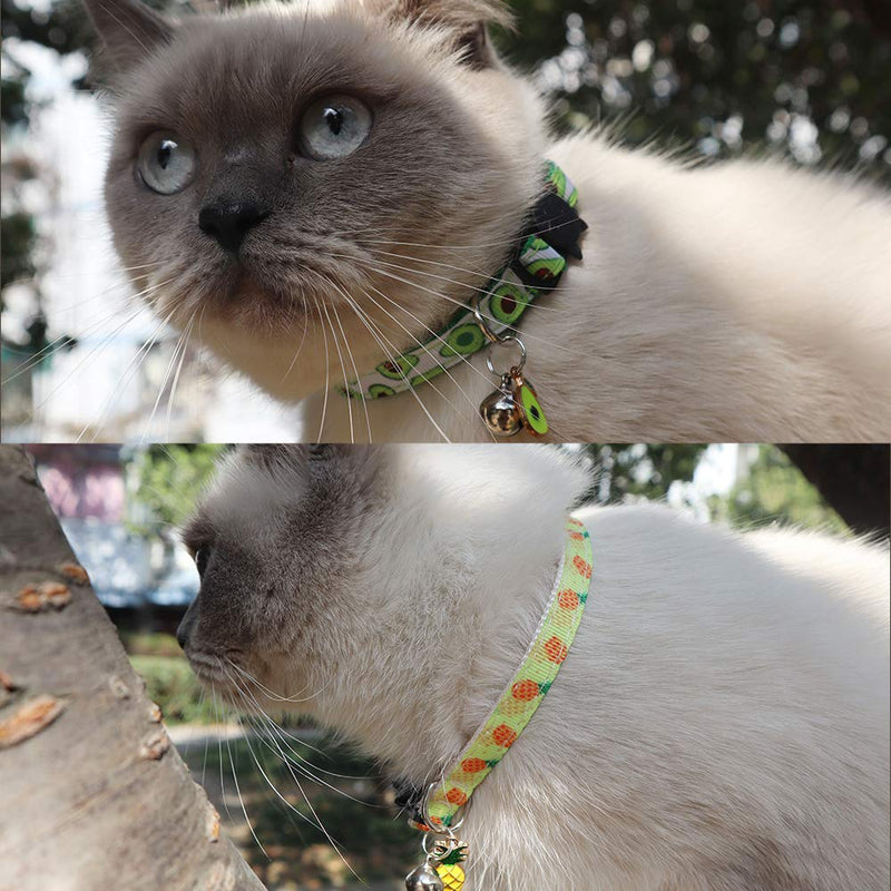 [Australia] - SuperBuddy Breakaway Cat Collar with Bell, 4 Pack Safety Adjustable Cat Collars Set 