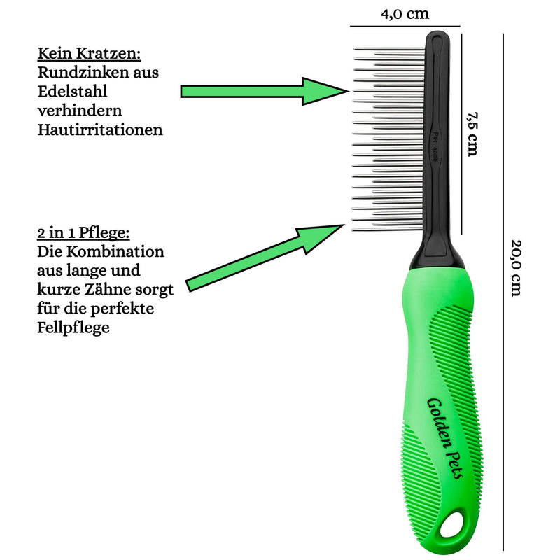 Golden Pets fur detangler comb I dog & cat brush suitable for medium to long hair I small - large animals I easy cleaning I + free care manual detangling comb - PawsPlanet Australia
