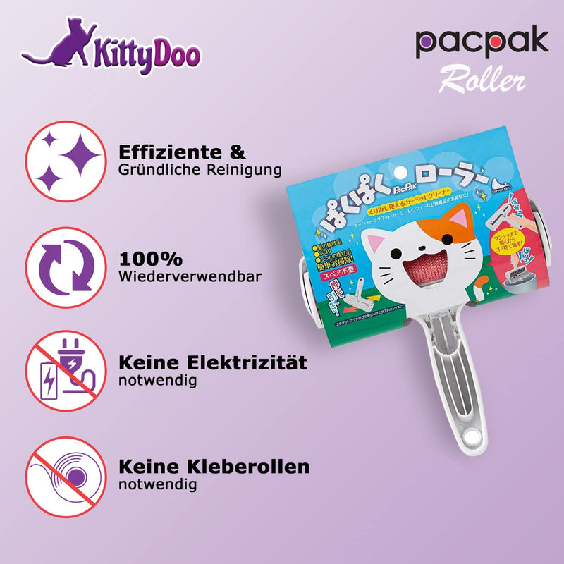 KittyDoo PAC PAK Pet Hair Remover - Original - Paku Paku Lint Roller for Dog Hair, Pet Hair, Animal Hair, Cat Hair - Lint Roller for Sofa, Carpet, Bed - Reusable Lint Brush - PawsPlanet Australia