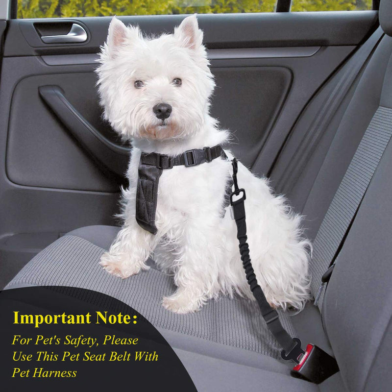 [Australia] - Vivaglory Dog Seat Belts, Heavy Duty Dog Car Seat Belt Harness with Bungee Buffer for Shock Absorbing, Adjustable Pet Safety Seat Belt for Most Cars, Two for Small, Medium & Large Dogs 1 Pack M（Adjustable Length: 19.7"-25.8") 