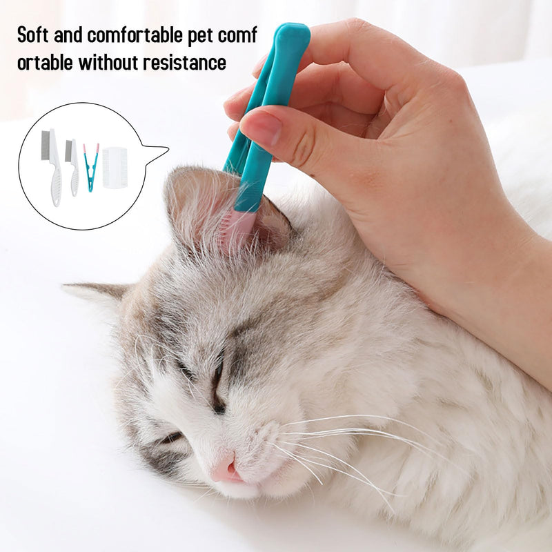 Flea Comb for Cats, Pack of 4 Safe and Healthy Cat Dog Flea Comb, Excellent Quality Animal Hair Comb Tear Stains, Flea Comb Dogs for Cats, Dogs, Rabbits - PawsPlanet Australia
