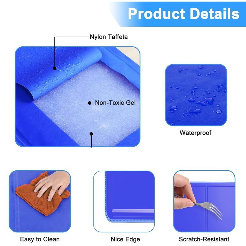 Cooling Mat for Dogs Cats, SmartyKat Dog Cooling Mats 90x50cm, Foldable Pet Cooling Mat Large, for Pet Dog Cat Keep Cool in Summer Rest Sleep Home Outdoor, (L) L (90x50cm) Blue - PawsPlanet Australia