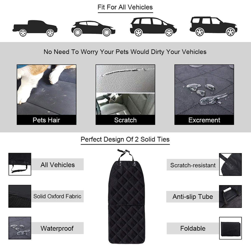 [Australia] - Goplus Pet Seat Cover Dog Car Seat Cover Waterproof Nonslip Rubber Backing w/Anchor, Black Front Seat 