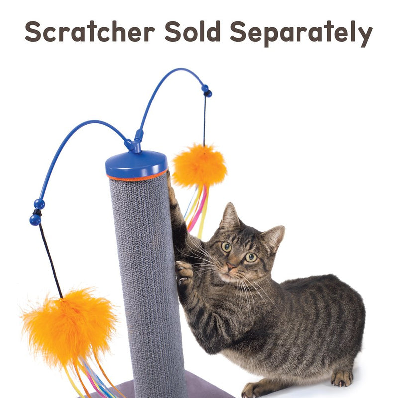 SmartyKat Scratch 'N Spin Carpet Scratching Post w/ Spinning Wand Toys for Cats & Kittens, Fun & Interactive Play, Promotes Healthy Nail Growth Replacement Wand - PawsPlanet Australia