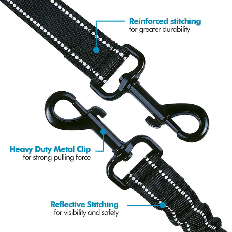 Edipets, double leash for two dogs, extendable, reflective, anti-strap, 360°, tangle-free, for dog training - PawsPlanet Australia