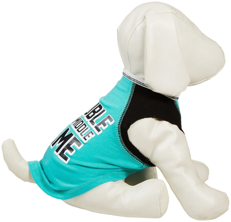 [Australia] - SimplyDog Trouble is My Middle Name Dog Tank - Teal - Small 