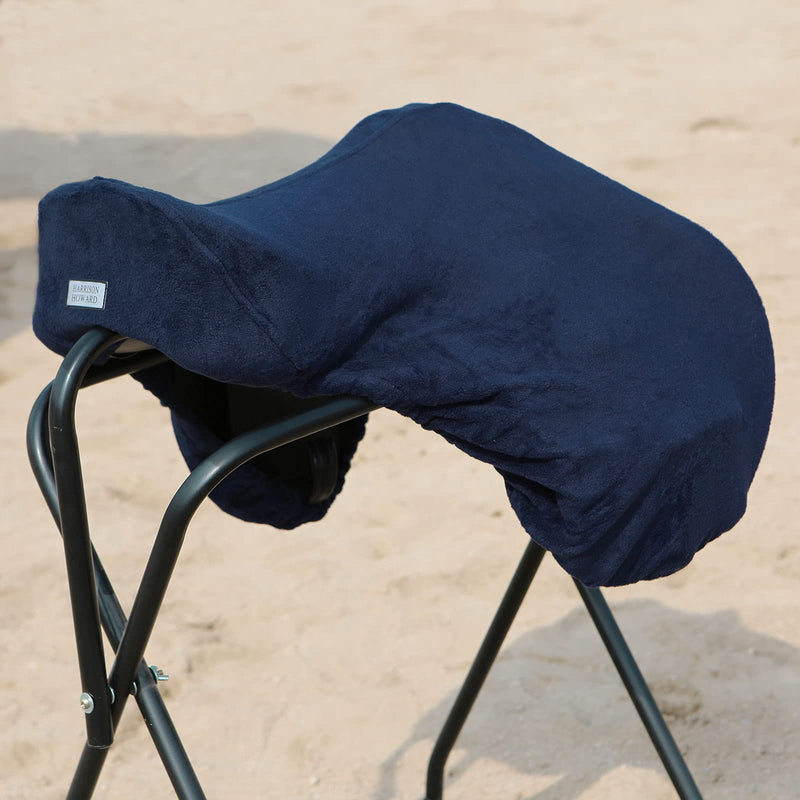 Harrison Howard Essential Fleece Horse Saddle Cover for Drassage Horse Saddle-Navy Navy - PawsPlanet Australia