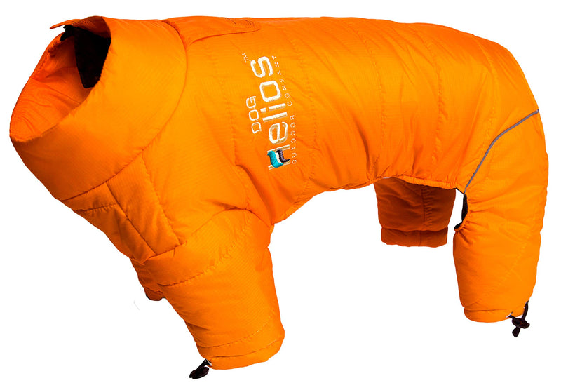 DOGHELIOS 'Thunder-Crackle' Full-Body Bodied Waded-Plush Adjustable and 3M Reflective Pet Dog Jacket Coat w/ Blackshark Technology, X-Small, Sporty Orange - PawsPlanet Australia