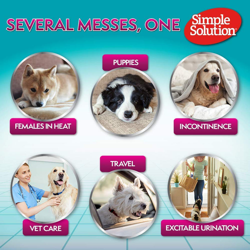 [Australia] - Simple Solution Disposable Dog Diapers for Female Dogs | Super Absorbent Leak-Proof Fit | Females In Heat, Excitable Urination, Incontinence, or Puppy Training L/XL 30 Count 