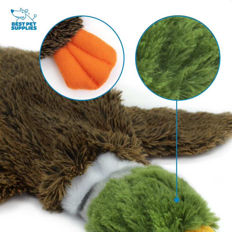 Best Pet Supplies 2-in-1 Fun Skin Stuffless Dog Squeaky Toy and Plush toys Small 1Wild Duck - PawsPlanet Australia