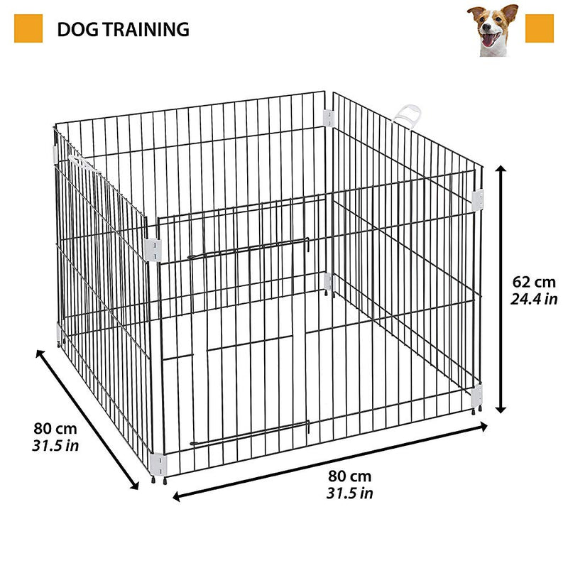 Ferplast Puppy fence DOG TRAINING indoor fence, folding mesh, Anti-slip feet, Sturdy coated metal, Ergonomic handles, 80 x 80 x h 62 cm - PawsPlanet Australia