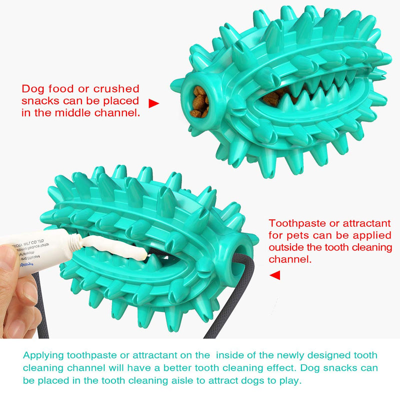 [Australia] - Aswinfon Suction Cup Dog Toy, Dog Rope Ball Pull Toy with Double Suction Cup Dog Toy, Rope Dog Chew Toys for Aggressive Chewers Teething Chew Toys Toothbrush Blue 