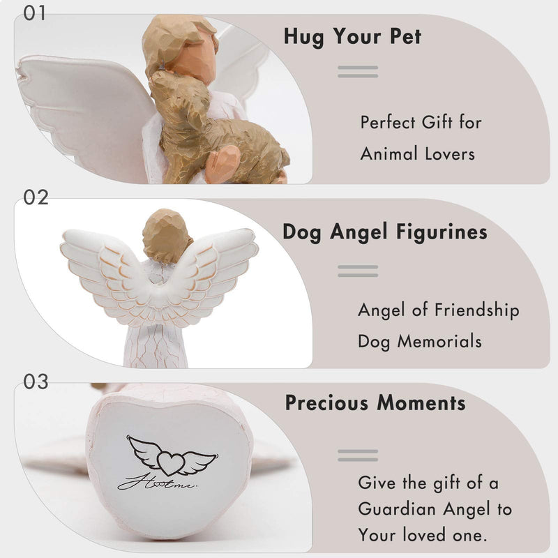 ACTLATI Angel Figurine of Friendship, Dog Memorials Gifts, Angel of Friendship Pet Loss Gifts, Passed Away Dog Gifts, Remembrance Gifts for Pet Owners Sculpted Hand-Painted Dog Angel - PawsPlanet Australia