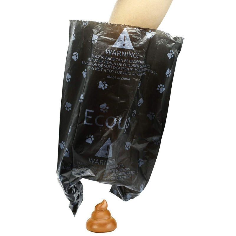 Ecoup Dog Poop Bags Scented,Enhanced Pet Waste Bag,Thick and Strong Bags for Pets, Leak-Proof Clean Up Doggy Bags,15 Bags Per Roll,Black 9 x 13 Inches (20Rolls, Black) 20Rolls - PawsPlanet Australia