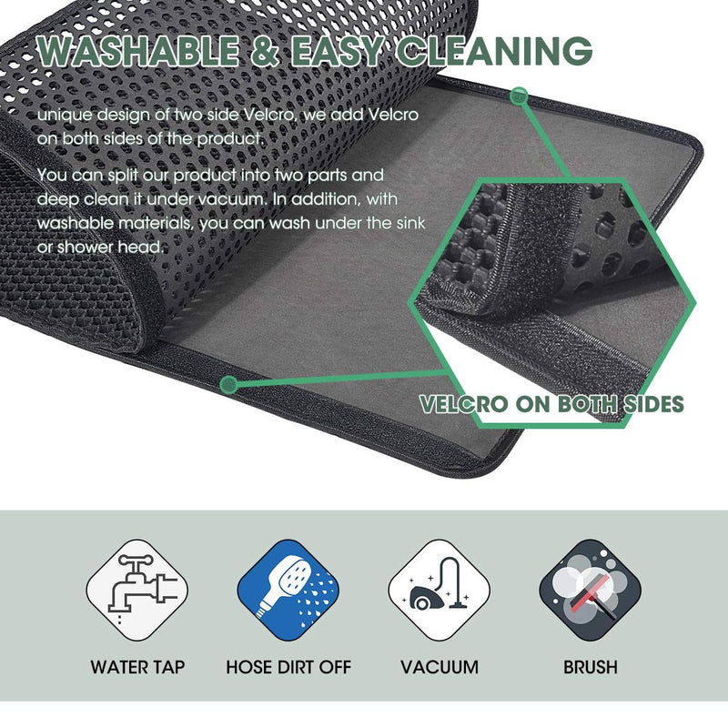 Mardili Cat Litter Mat Cat Litter Trapping Mat, Honeycomb Double Layer Design, Urine and Water Proof Material, Scatter Control, Special Side Handles Design Easier to Clean,Washable, 24''X18'' Small - PawsPlanet Australia