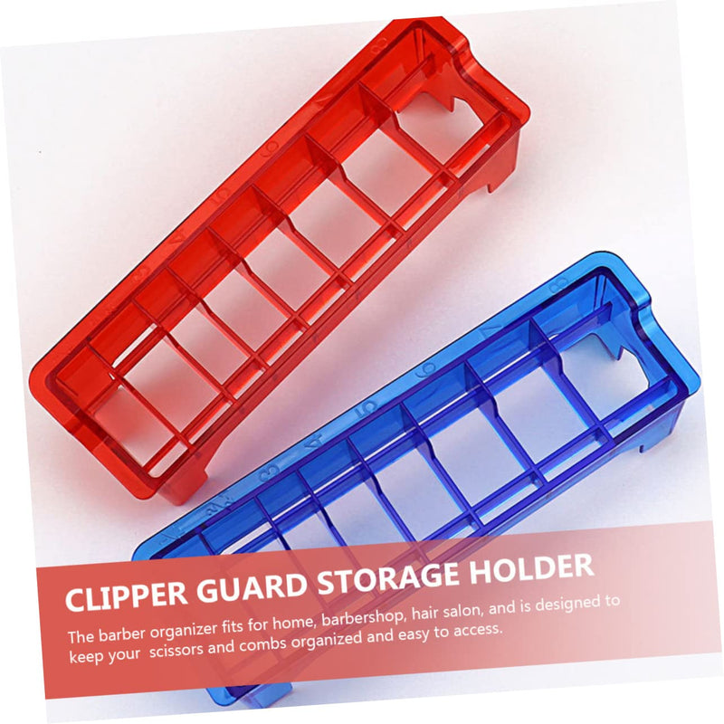 BIUDECO Hairdressing Tool Hair Clipper Comb Box Clipper Limiter Comb Holder Clipper Guard Holder Guide Comb Organizer Storage Protector Red Plastic Hairdresser Organizer Guide Comb 22x6.6cm Red - PawsPlanet Australia