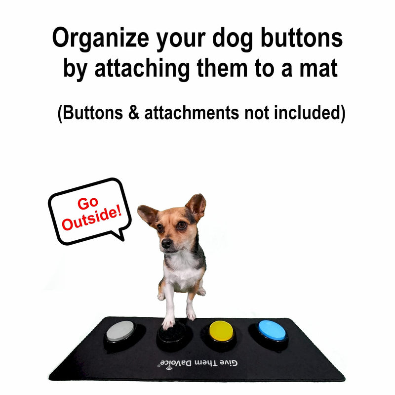 DaVoice Dog Button Mat (4 Button Placements) for Dog Communication Buttons, Dog Buttons for Communication Board, Dog Speaking Word Training Talking Button Pad (Buttons and Attachments Not Included) - PawsPlanet Australia