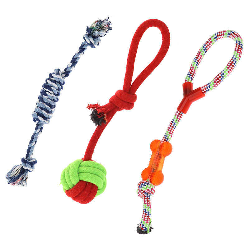 ENET 10pcs Dog Rope Toys Tough Strong Chew Knot Teddy Pet Puppy Bear Cotton Toy Gift - PawsPlanet Australia