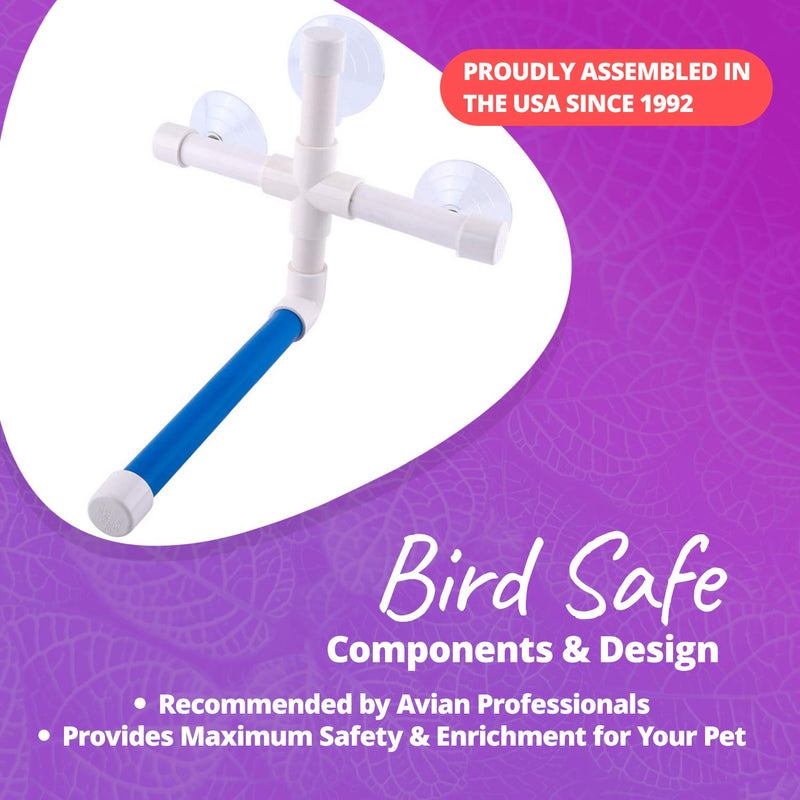 [Australia] - Super Bird Creations SB126 Portable Fold-Away Shower Perch with Suction Cups, Bird Grooming Accessory for Medium & Large Size Birds, 9.5” x 11” x 8” 