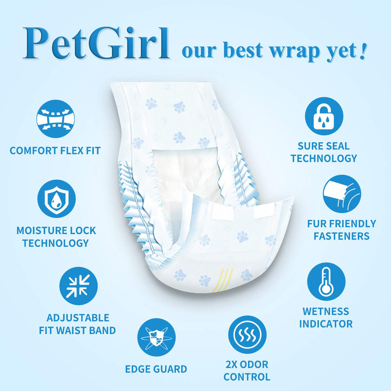 SHAREWIN Disposable Dog Diapers for Male Dogs|Absorbent Male Dog Wraps with Leak Protection | Excitable Urination, Incontinence, or Male Marking 12 Count XS - PawsPlanet Australia