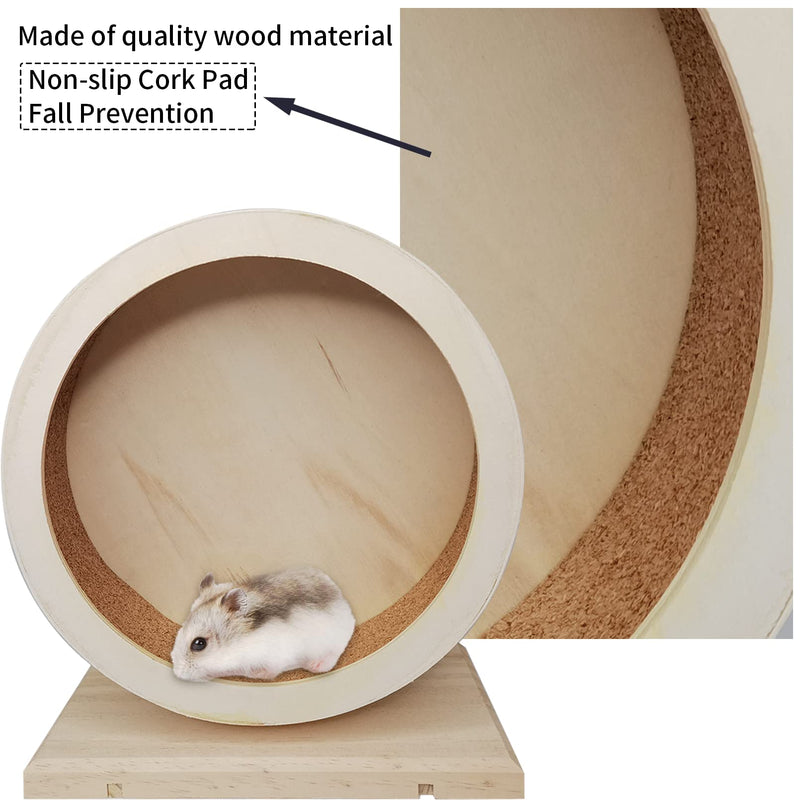 Hamster Wooden Wheels, Small Pets Silent Running Wheel, Mute Exercise Spinner Non Slip Hamster Cage Accessories Toys for Syrian Hamster Gerbil Guinea Pig - PawsPlanet Australia