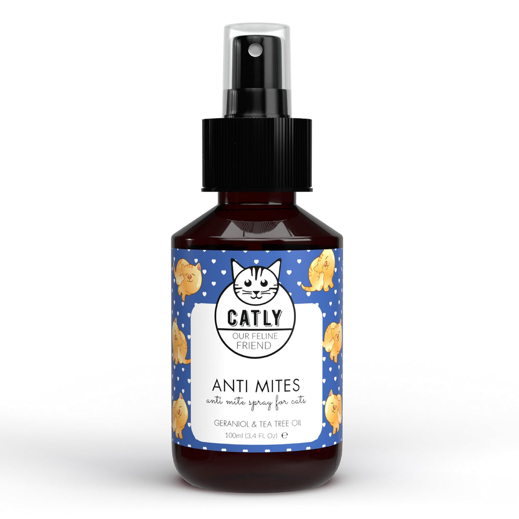 CATLY anti mite cat spray with purely natural ingredients - also as a flea treatment cat spray against all types of parasites, grass mite protection & cat flea treatment, ear mite cat spray - 100ml - PawsPlanet Australia