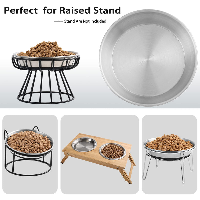 WROSWT Stainless Steel Cat Bowls,Whisker Friendly Shallow Cat Dishes for Food and Water,Non-Slip Silicone Bottom,Heavy Duty,Replacement Kitten Metal Plate for Elevated Stands,2 Pack 2 Pack - PawsPlanet Australia