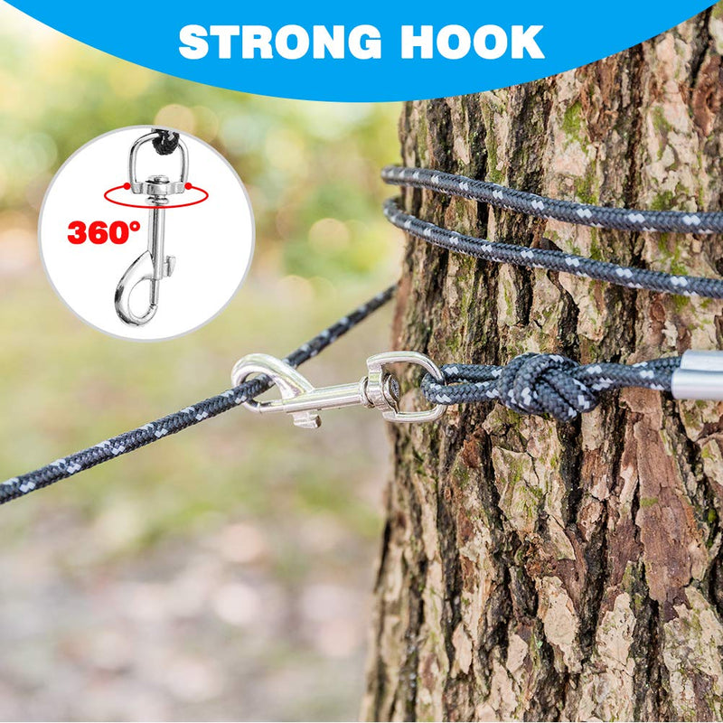 SCIROKKO Reflective Cat Leash - 30 Feet Yard Long Leash, Escape Proof Durable Walking Leads, Safe Extender Pet Tie Out Leash Outdoor Training Playing Camping for Kittens/Puppies/Rabbits/Small Animals Black - PawsPlanet Australia