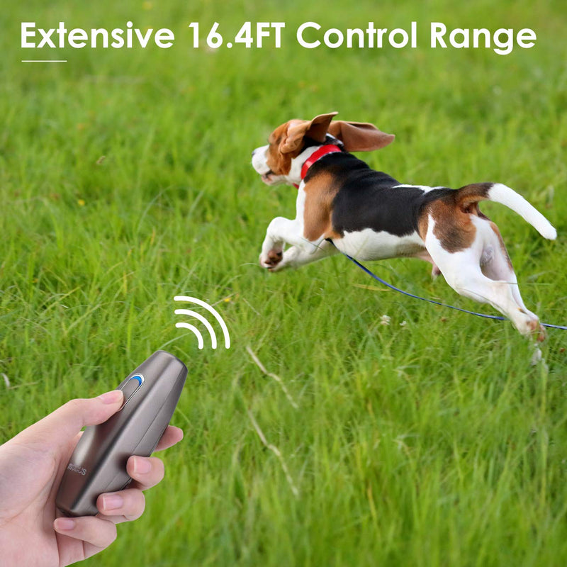 [Australia] - MODUS Bark Control Device - Ultrasonic Dog Bark Deterrent, 2 in 1 Dog Behavior Training Tool of 16.4 Ft Effective Control Range, Safe to use, with LED Indicator/Wrist Strap Outdoor Indoor 