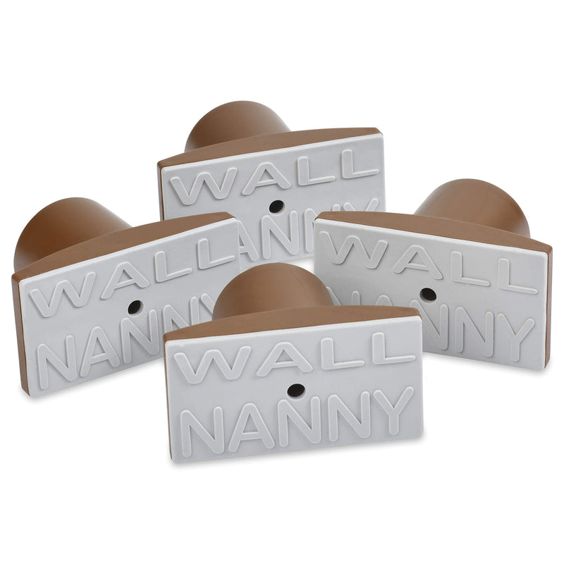 Wall Nanny Extender - 4 Inch Baby Gate Extension (Made in USA) Extends Pressure Mounted Gates + Protects Walls + Stabilizes - Child, Pet & Dog Gates - Works on Stairs - 4 Pack Wall Protector - Brown - PawsPlanet Australia