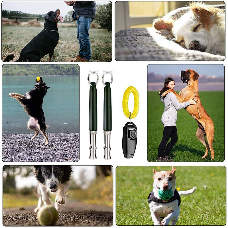 Wondery Ultrasonic Dog Whistles with Clicker, Including Dog Training Tool Guide, Adjustable Frequencies, Effective Way of Training, Professional Dog Whistles to Stop Barking - PawsPlanet Australia