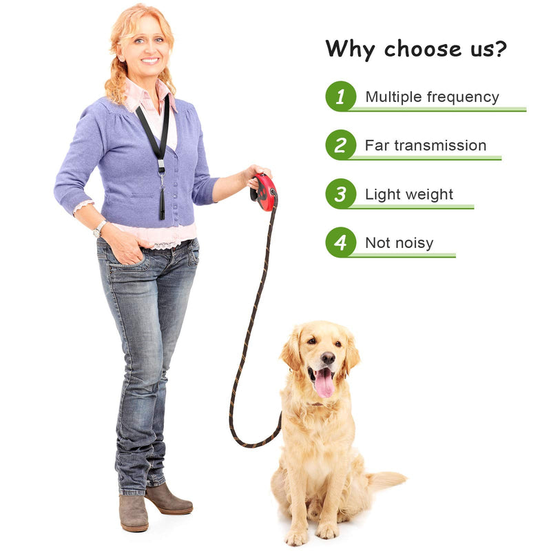 Weewooday 5 Pieces High Pitch Plastic Dog Whistles for Recall Training, Dog Training Whistle with Lanyards and Key Rings (Black, Orange, Blue, Purple, Green) - PawsPlanet Australia