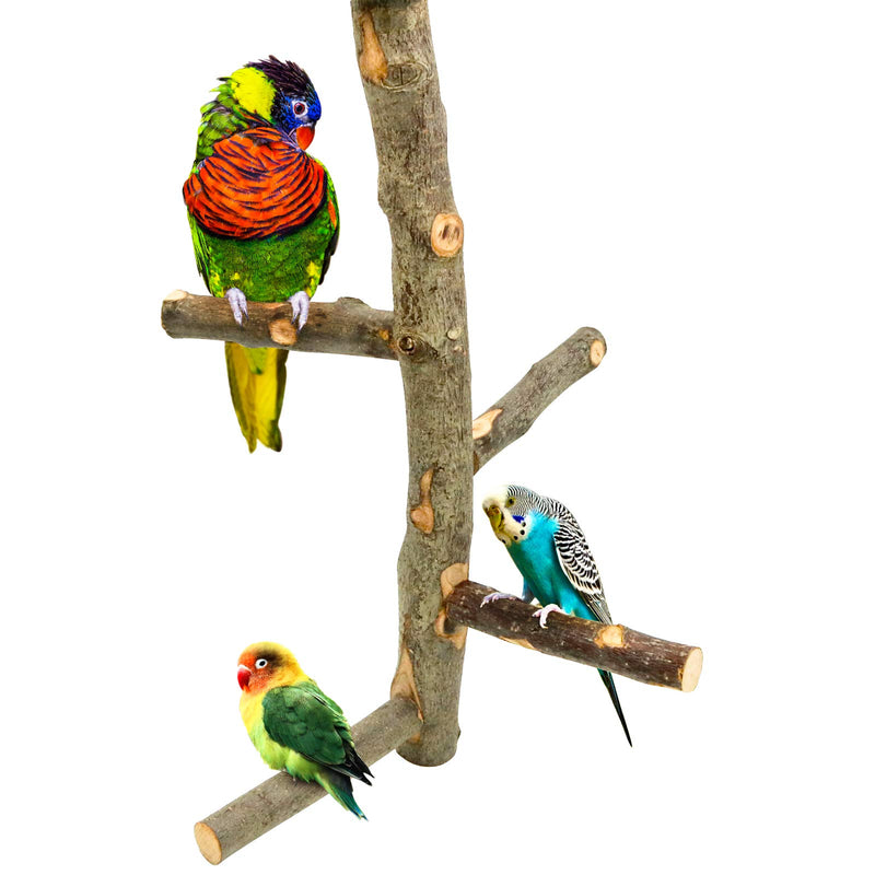 [Australia] - suruikei Bird Perch Nature Apple Hard Wood Stand, Parrot Stand Toy Branch Platform Paw Grinding Stick for Small Parakeets Cockatiels Conures Parrots Love Birds Finches Cage Accessories Set 1 