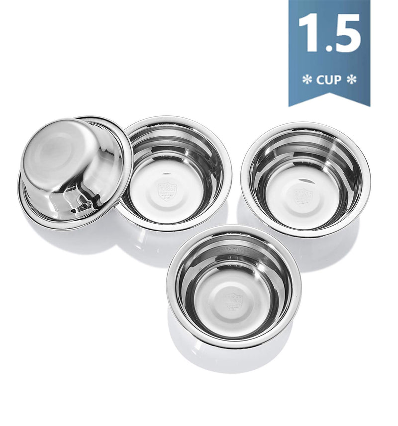 VENTION Stainless Steel Dog Bowls Set, Food Grade Metal Food Bowls for Dog, 1 1/2-8 1/2 Cups Replacement Dog Feeding Bowl for Raised Feeder, Ideal for Cat/Pet Water Bowl and Dish, Dishwasher Safe SET OF FOUR 1.5 Cup - PawsPlanet Australia