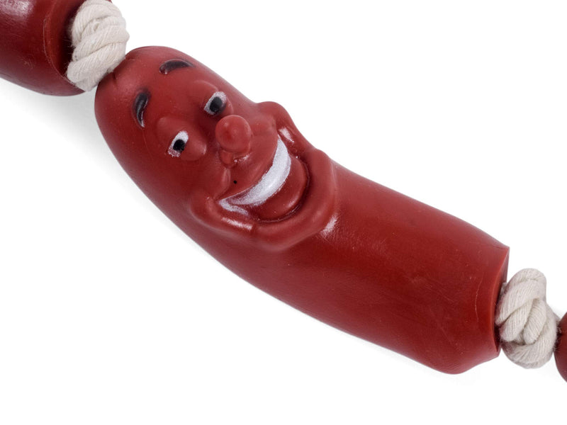 Petface Sausage On A Rope Dog Toy, Red - PawsPlanet Australia