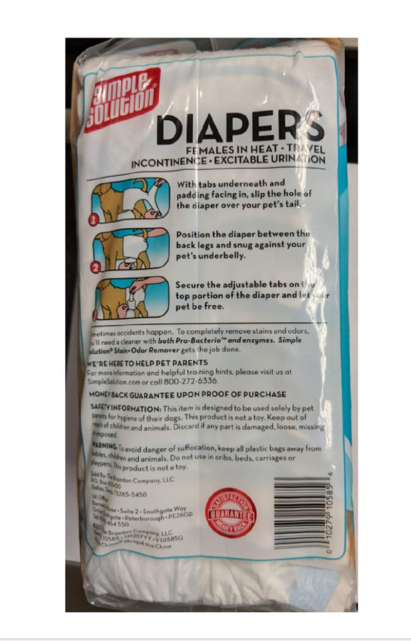 [Australia] - Simple Solution Disposable Dog Diaper 12pk Large 