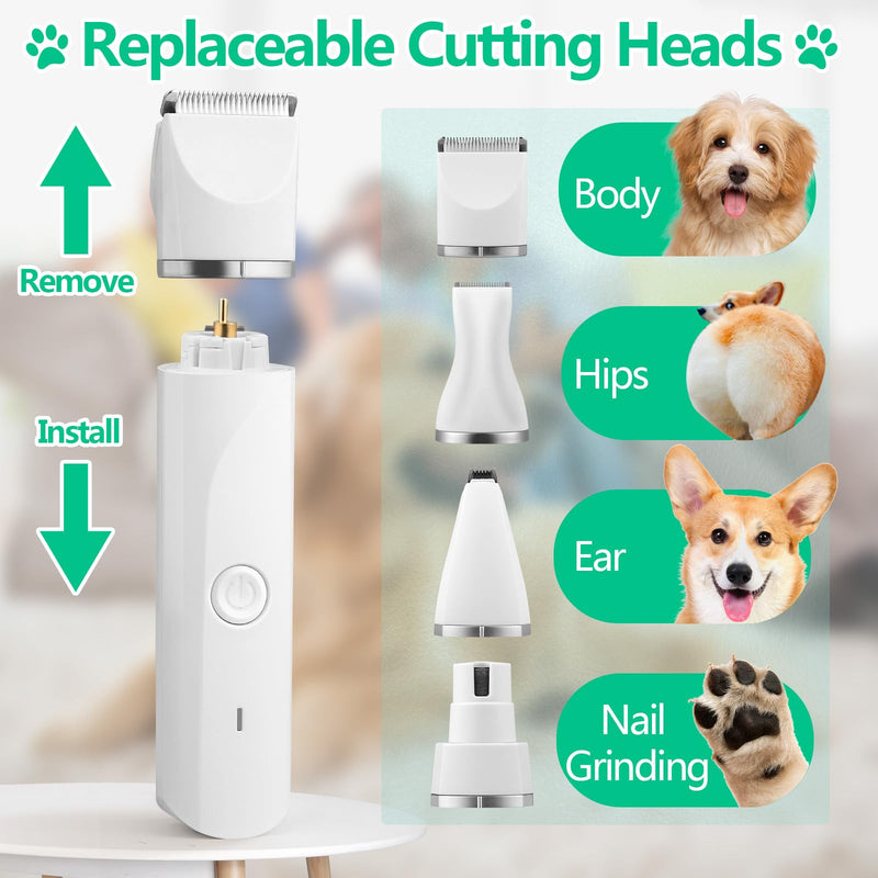 4 in 1 dog clippers, dog cat clippers, IPX7 waterproof dog clippers, paw clippers, animal hair clippers, electric dog trimmers for dogs, cats, etc. (A) A - PawsPlanet Australia