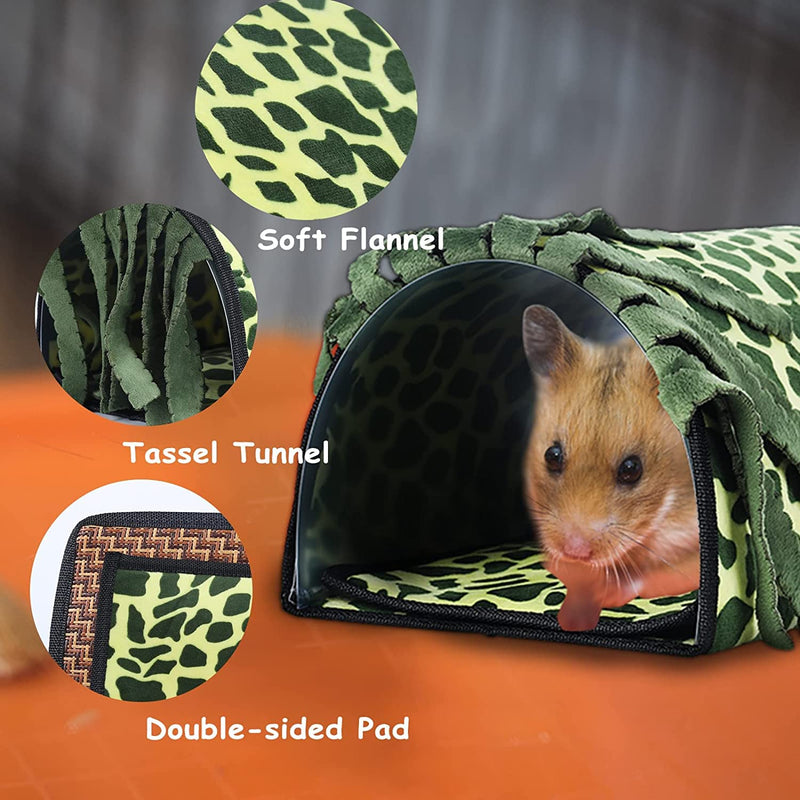 AYIYUN Tunnel House for Small Animal, Guinea Pig Hideout Tube Cage Play Toys Tassel Tunnel for Guinea Pig Rabbit Bunny Chinchillas Hedgehogs Rats Habitats with Dual-Purpose Mat - PawsPlanet Australia