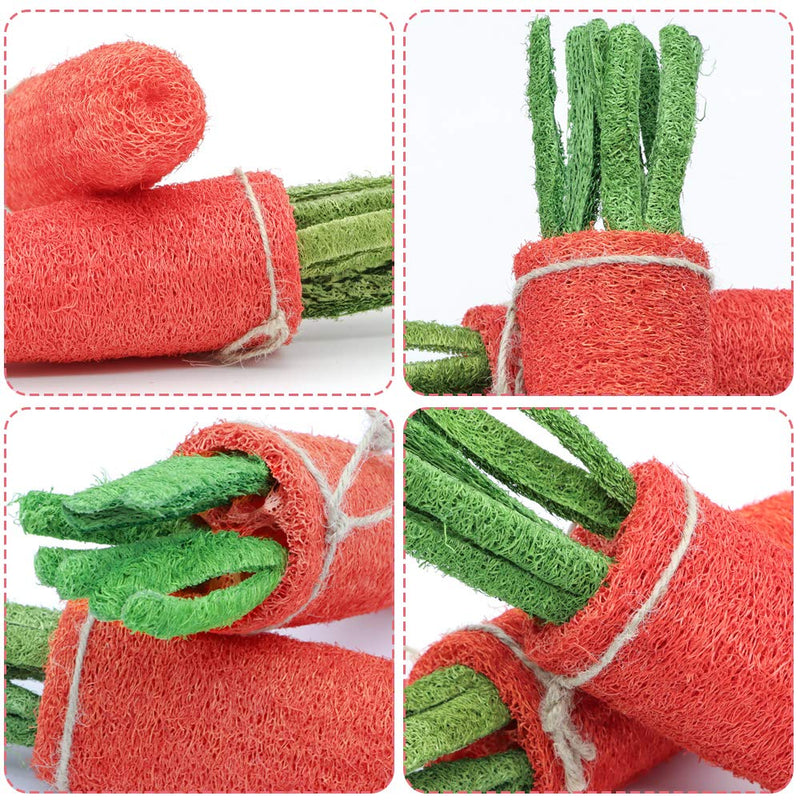 FASTER Rabbit Chew Toys for Teeth, 2PCS Carrot Shaped Tooth Cleaning Toys Chew Bite Pet Snacks Treat Toy with Hang Rope for Rabbit Cats Puppy Hamster Teeth Healthy Care - PawsPlanet Australia