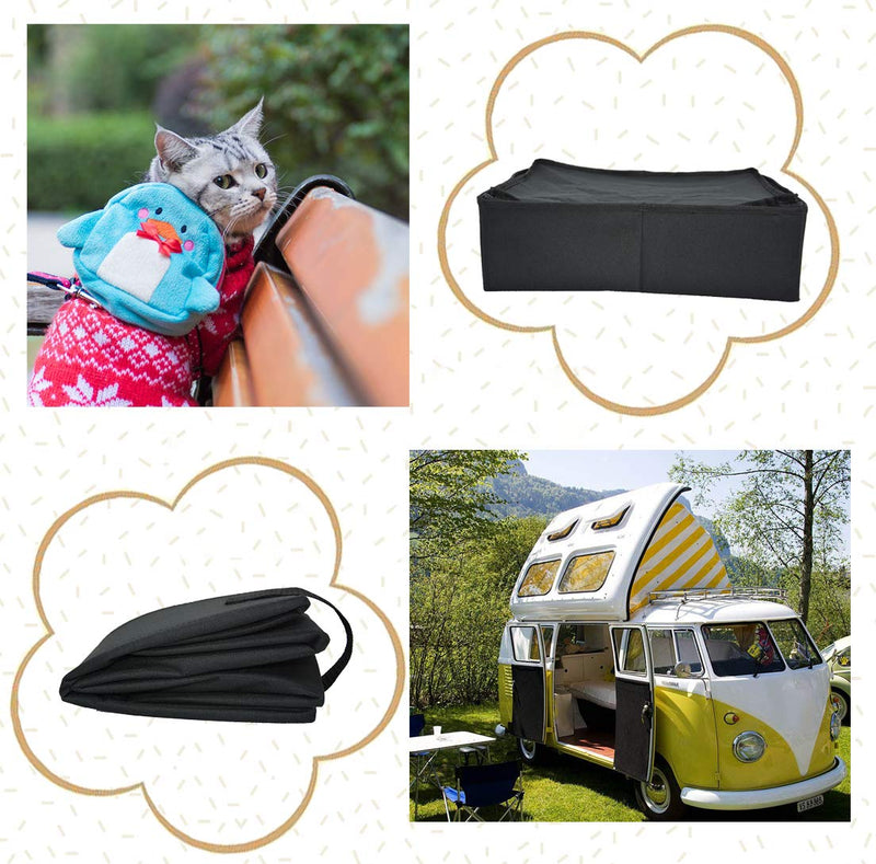 [Australia] - Petleader Collapsible Portable Cat Litter Box Black/Gray for Travel Light Weight Foldable 