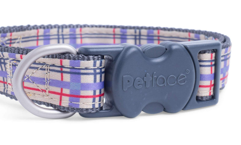 Petface Check Pattern Dog Collar, Medium, Cream - PawsPlanet Australia