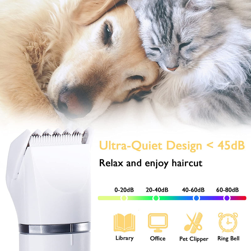 BSSN Dog Clippers 4 in 1 Professional Grooming Shaver, Rechargeable Low Noise Cordless Hair Clipper, Detachable Blade, Suitable for Dogs and Cats - PawsPlanet Australia