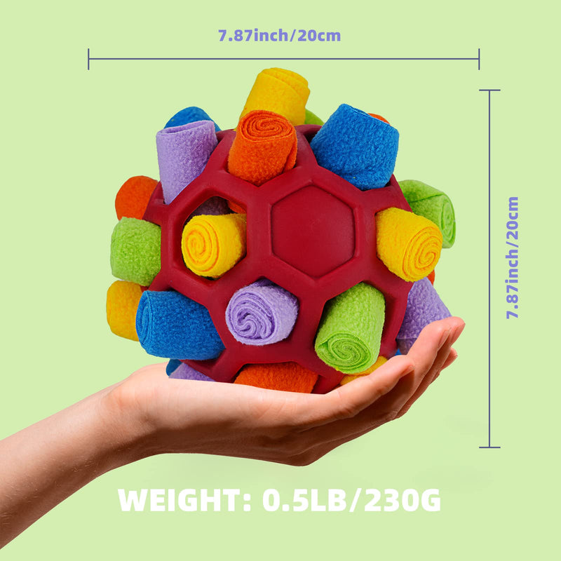 Tesytto Sniffing Ball for Dogs Interactive Dog Toy Encourage Natural Food Ability Slow Food Training Bite Resistant Puppy Play Portable Dog Intelligence Toy (Winter Red) Winter Red - PawsPlanet Australia